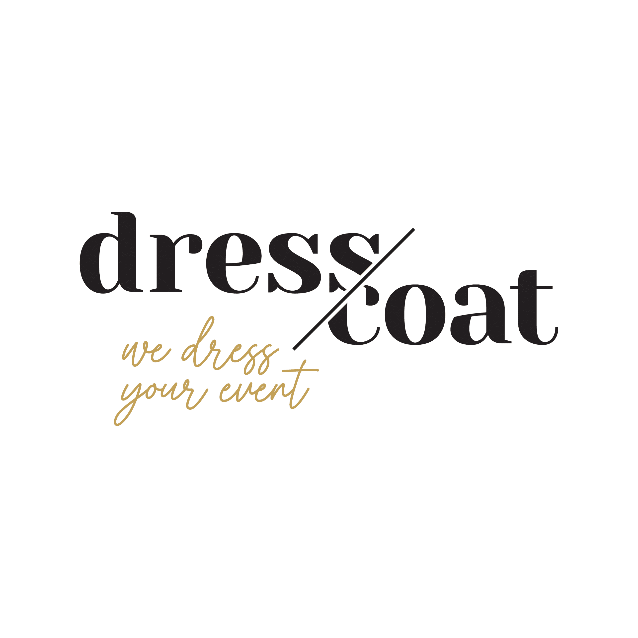 Dresscoat logo, branding voor eventtextiel door White Page Marketing